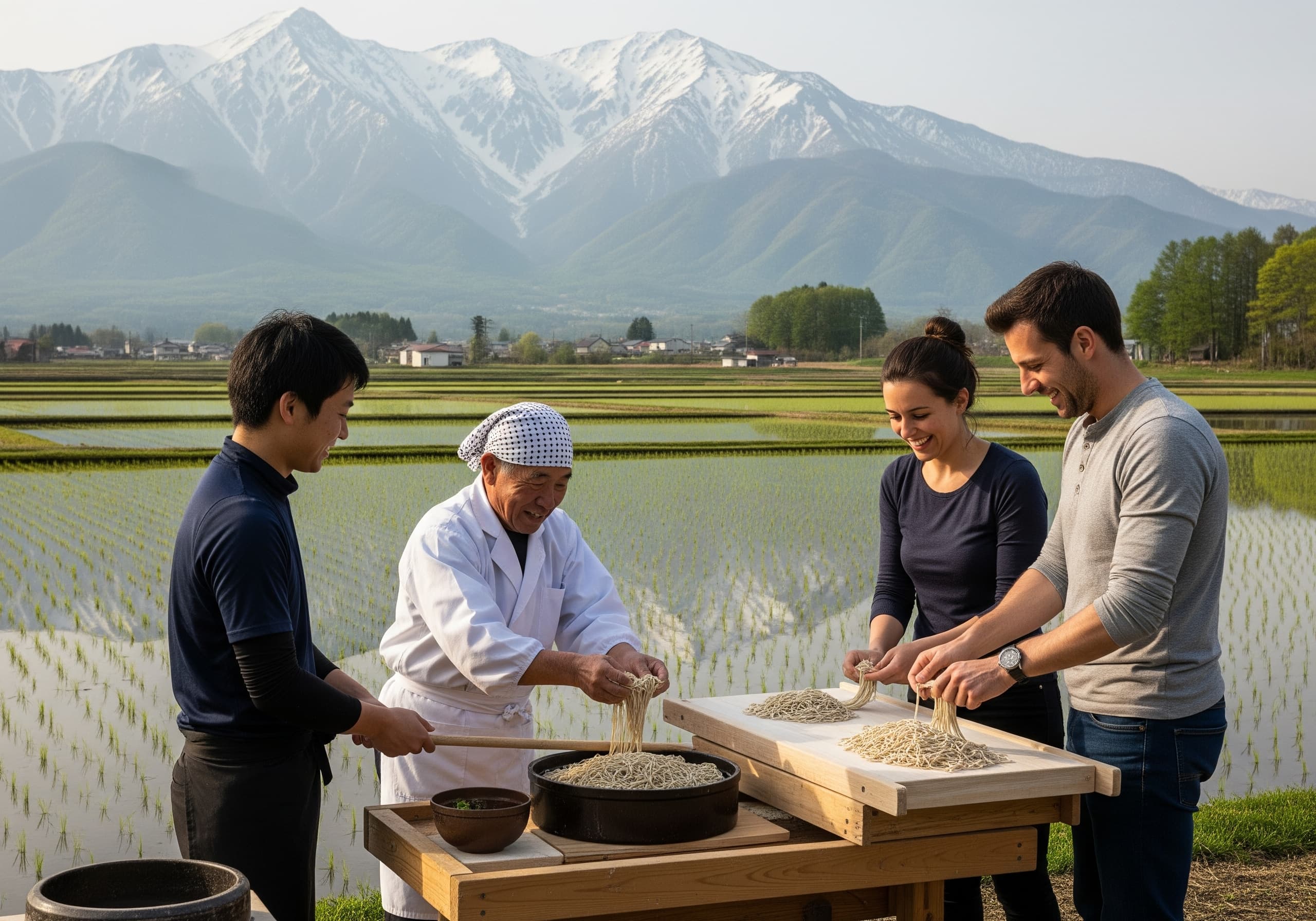 Authentic Azumino Soba Noodle Making & Local Connection